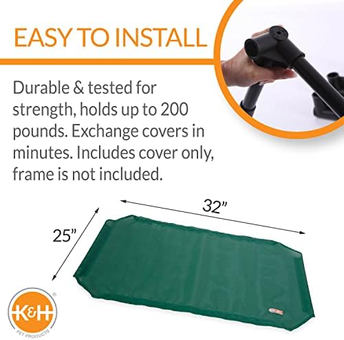 K&H Pet Products All Weather Pet Cot Replacement Cover Green Medium 32 X 25 - Image 2