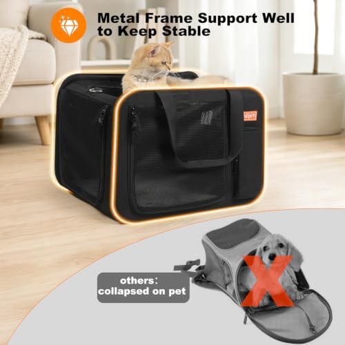 Pidipiti 20x14x14 Expandable car cat Carrier, - Image 4