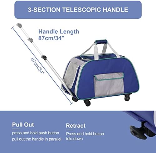 A 4 Pet Foldable Dog Carrier on Wheels - Image 5