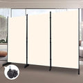 Room Divider 102'' Wide Folding Privacy Screen, 3 Panel Wall Divider w/Wheel by HOMSCREENER