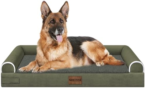 NANUYA Orthopedic Dog Bed for Jumbo Dogs, 48 x 33 Inch, Dark Green by Nanuya