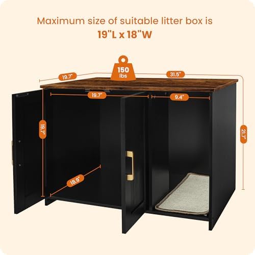 Dwanton Cat Litter Box Enclosure, - Image 4
