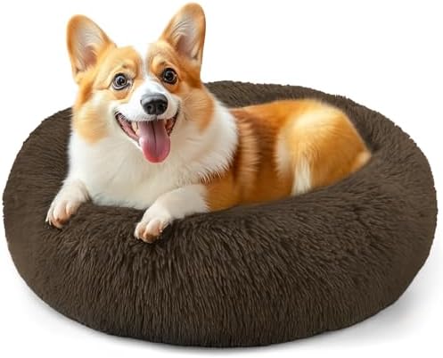 28in Large Dog Bed, Calming Donut Bed by Hoewina