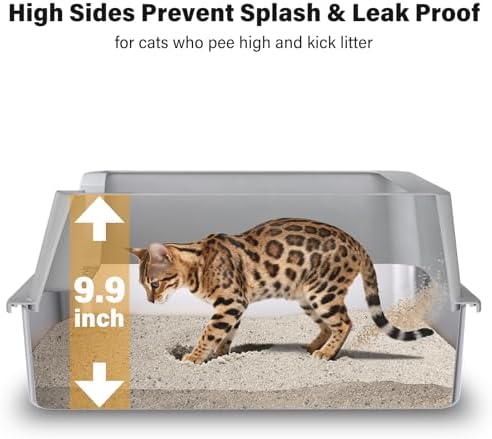2PACK Stainless Steel Litter Box, XL Metal Cat Litter Box - Image 2
