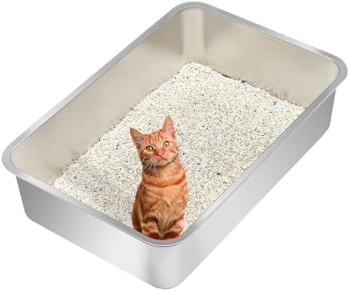 Kichwit Extra Large Stainless Steel Cat Litter Box - Image 7