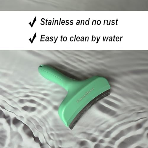 Pet Deshedding Tool with Curve Blade, Cat Grooming Brush, Tight V-shaped Teeth - Image 6