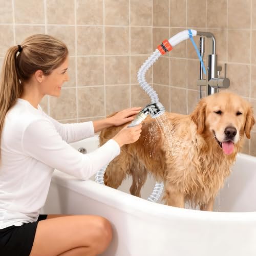 5FT Slip-On Tub Hose, Dog Shower Attachment by ZhongpuReach