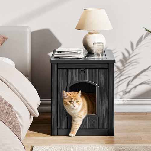Cat Litter Box Enclosure, Resin Hidden Litter Box Furniture Side Table - Image 7
