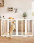 32" Extra Tall Free Standing Dog Gate Indoor, Foldable Pet Gate by Cideny