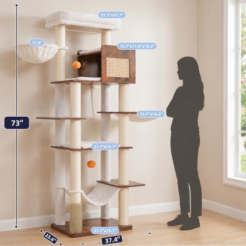 Hey-brother Wooden Cat Tree Tower - Image 2