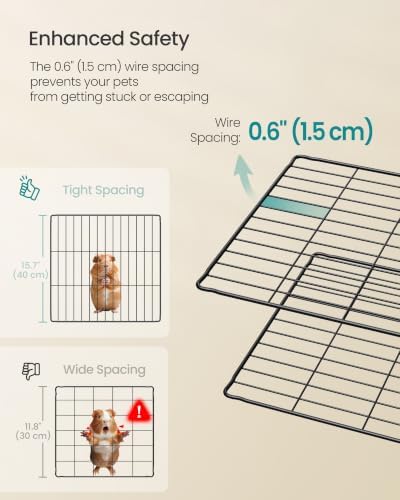 SONGMICS Guinea Pig Cage, Steel Wire Small Animal Enclosure - Image 4