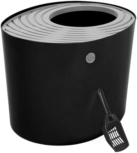 IRIS USA Top Entry Cat Litter Box, Hooded Privacy - Image 4