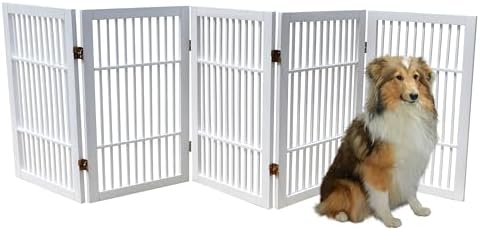 Urnporium Pet Dog Gate Freestanding, Strong Durable Folding Wooden Fence - Image 2