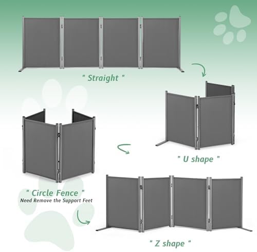 RANTILA 4 Panel Indoor Foldable Dog Fence Freestanding Dog Gate - Image 4