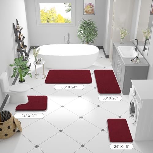 OLANLY Bathroom Runner Rugs 59x24, Extra Soft Absorbent Chenille Bath Rugs - Image 2