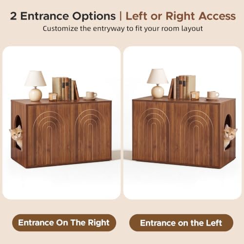 Cat Litter Box Enclosure, 31.5" Hidden Litter Box Cabinet Furniture - Image 3
