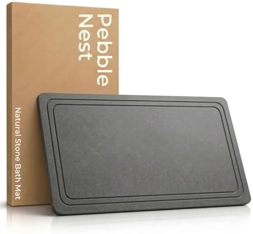 Stone Bath Mat – Diatomaceous Earth Quick Drying Non-Slip Bathroom Mat – by PebbleNest