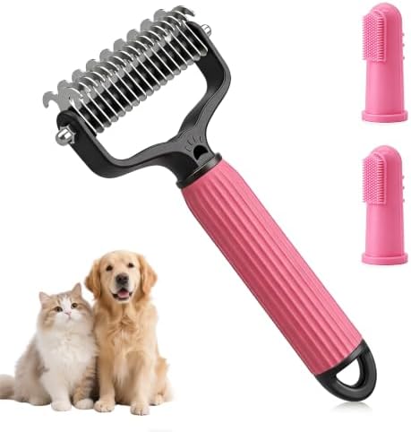 Pet Deshedding Brush & Dematting Comb Set by Unknown