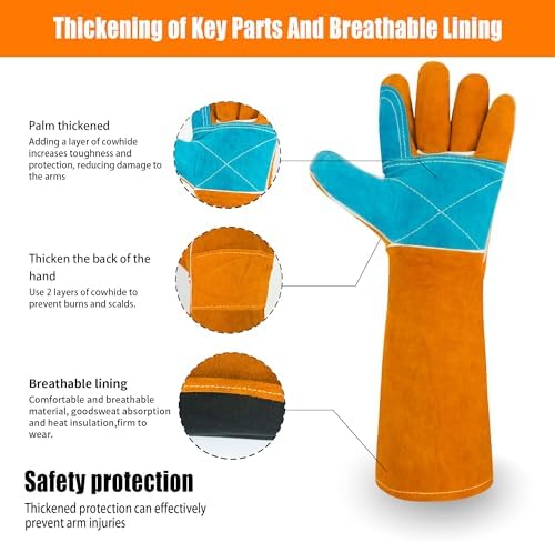 17.7In Cat Gloves, Animal Handling Gloves Bite Proof - Image 4