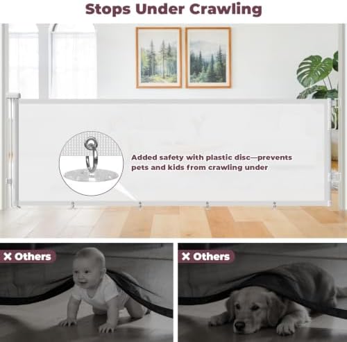 96" Retractable Baby Gate, Long Mesh Dog Gate - Image 3