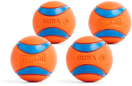 Chuckit! Ultra Ball Dog Toy, Durable Rubber, Medium 2.5in, 4 Pack by Chuckit
