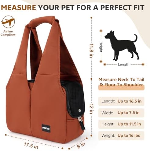 Dog Purse Carrier for Small Dogs and Cats, Soft-Sided Pet Tote Bag - Image 2