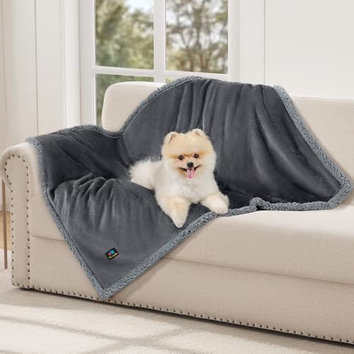 Luciphia Waterproof Bed Blanket Washable, Soft Sherpa Fleece Puppy Reversible - Image 5