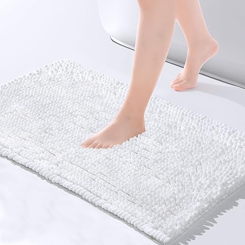 FRESHMINT Chenille Bathroom Rugs Mat 24"x17", Non-Slip Bath Mat by FRESHMINT