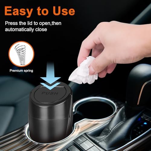 Car Trash Can, 2 Packs Mini Cup Holder Car Garbage Can - Image 3