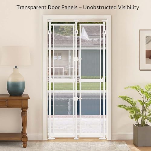 unipaws 75" High Transparent Clear Cat Safety Gate, No Drilling - Image 7