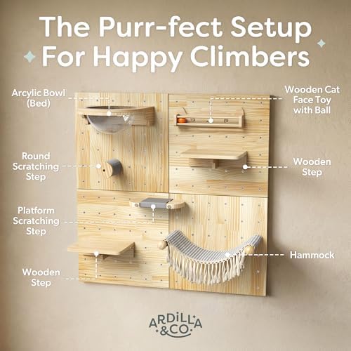 Ardilla & Co. Cat Wall Furniture – Wall-Mounted Modular Wooden Boards - Image 3