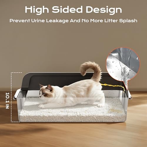 XXXL Stainless Steel Litter Box, 28.1'' Metal Cat Litter Box - Image 3