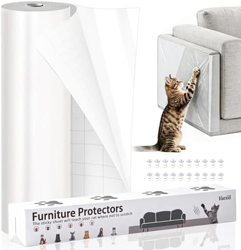 Anti Cat Scratch Furniture Protector – Clear Thicken Vinyl Tape 160"x17" by Unknown
