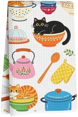 Cute Cat Kitchen Towels 24x14 Inch, Cats Gifts Reusable Dish Towel by Hanamiya+Na