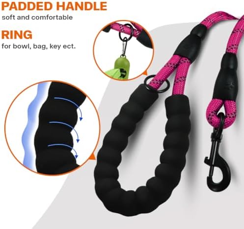 Taglory Rope Dog Leash for Small Medium Dogs, 6 FT Padded Handle - Image 4