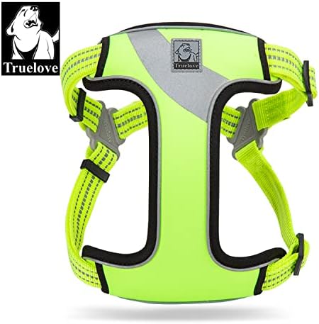 TRUE LOVE Step-in Dog Harness, Reflective, Breathable, Neon Yellow - Image 3