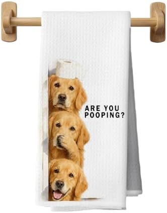 Golden Retriever Dog Bathroom Decor Hand Towels 16x24 in by Unknown