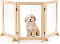 Wood Clear Dog Gate, Free Standing Pet Gates by UFLJPKS
