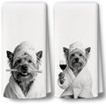Dog Kitchen Towels Decor Set of 2 by BCUANGD