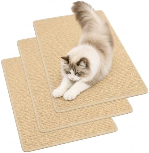 3 Pack Cat Scratcher Mat, Natural Sisal Jute Pad, Furniture Protector by Unknown