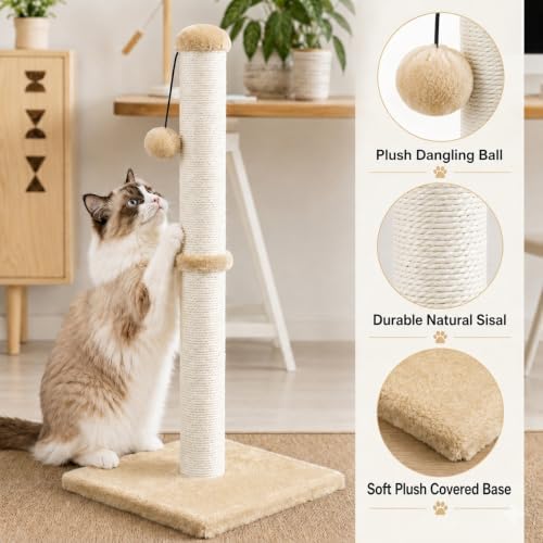 Dimaka 34" Height Tall Cat Scratching Post, Claw Scratcher - Image 3