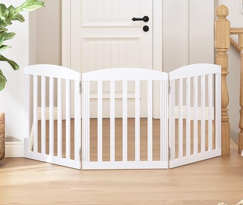 SPIRICH Wooden Freestanding Foldable Dog Gate, Stylish Modern by SpirichLLC