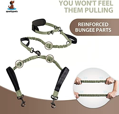 SparklyPets Hands Free Dual Dog Leash, Medium & Large - Image 3