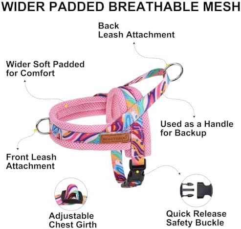 BEAUTYZOO Dog Harness Medium Sized and Leash Set, No Pull Step in Pet Vest - Image 6