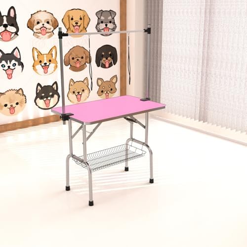 46" Pet Dog Grooming Table, Foldable Stainless Steel Frame Pet Drying Grooming - Image 6