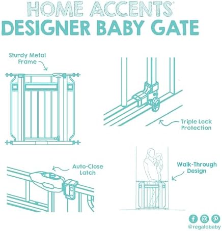 Regalo Safety 37" Extra Tall Baby Gate, Bottom of Stairs & Doorways - Image 6