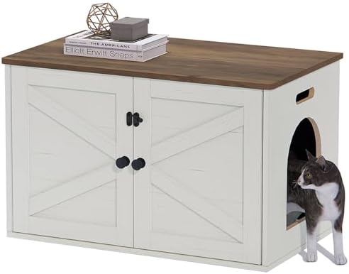 Timberer Cat Litter Box Enclosure, Hidden Litter Box Furniture by Timberer