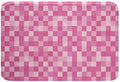Pixelated Style Bathroom Rug, Geometric Square Grid Non Slip Bath Mat by Manfei