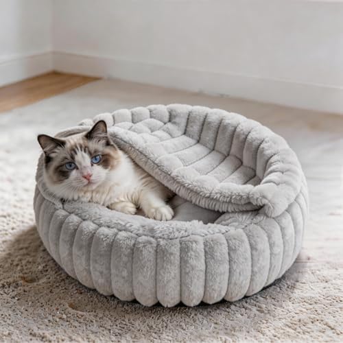 Cat Beds for Indoor Cats, 2 in 1 Cat Cave Bed Kitten Bed for Small Pets - Image 7