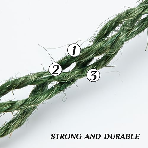 Green Sisal Rope, 1/4 Inch, for Cat Scratching Post, DIY Hemp Twine - Image 3